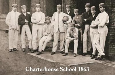 Historia piłkarskiego stroju: Gracze Charterhouse School źródło: http://www.thecharterhouse.org