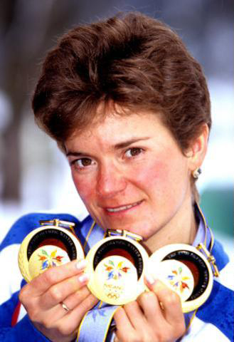 Larisa Łazutnia - z trzema złotymi medalami Nagano 1998