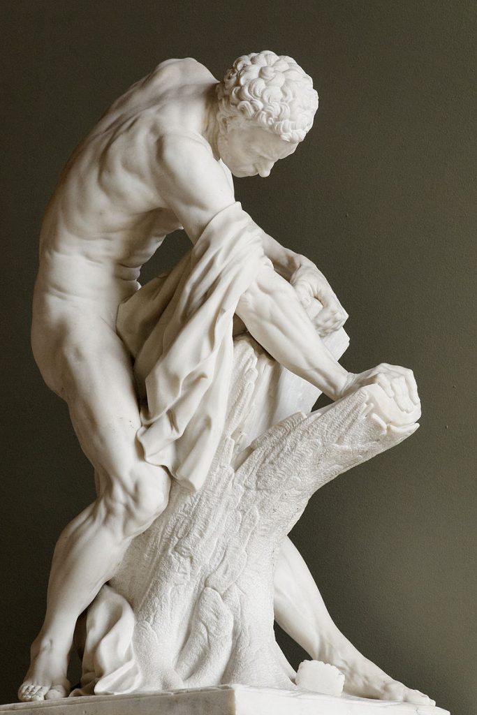 Milon z Krotonu, rzeźba francuska 1768 r. źródło: Edme Dumont/CC BY 2.5