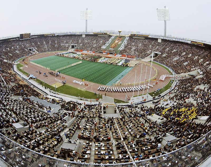 Stadion olimpijski w Moskwie w dniu otwarcia igrzysk olimpijskich w 1980 r. - domena publiczna