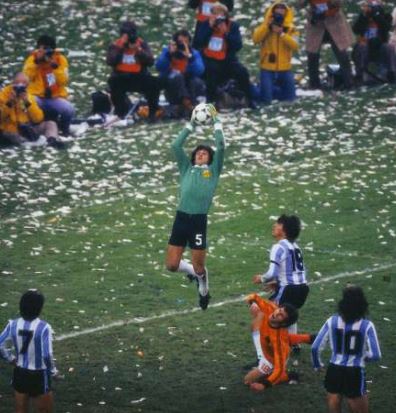 Ubaldo Fillol w meczu mistrzostw świata przeciwko Holandii w 1978 r. 