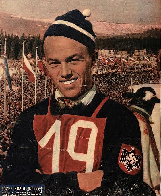 Josef Bradl na mistrzostwach świata w Zakopanem w 1939 r. źródło: domena publiczna