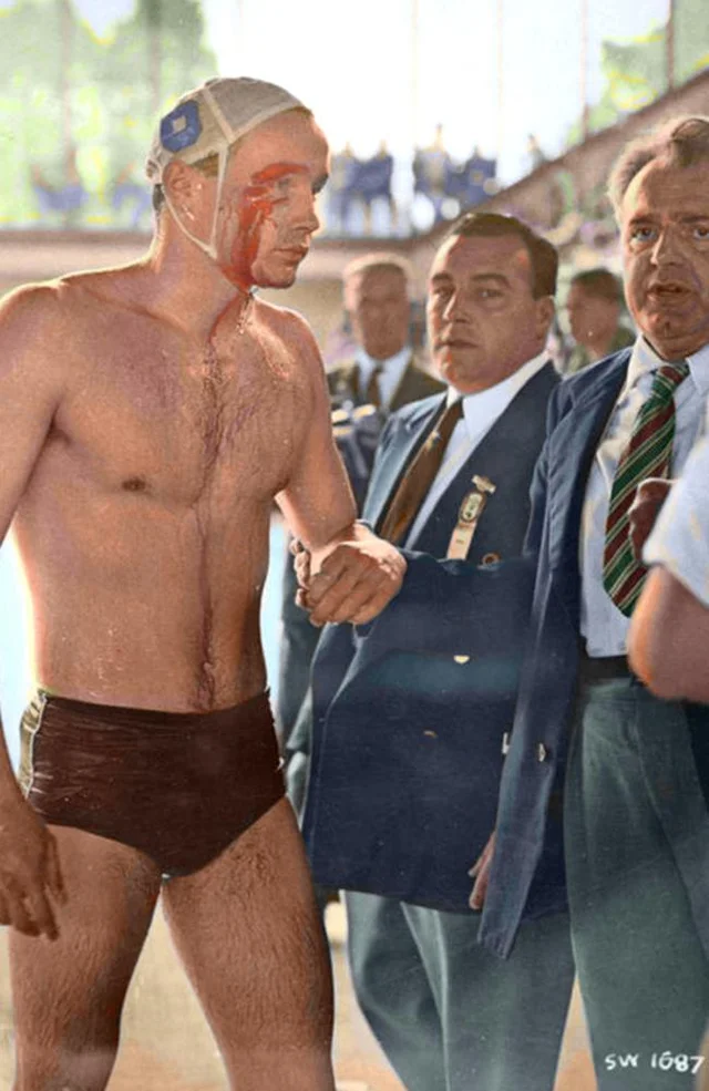 Ervin Zador. Mecz Węgry-ZSRR w 1956 r. przeszedł do historii igrzysk olimpijskich jako "Krew w wodzie" fot. https://www.reddit.com/r/OldSchoolCool/