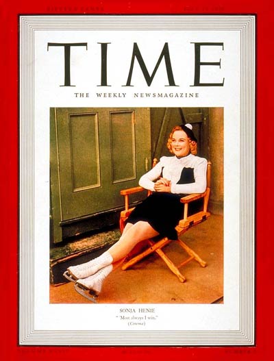 Sonja Henie na okładce magazynu "Time" fot. domena publiczna