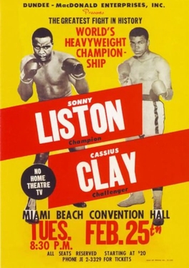 Plakat promujący starcie: Sonny Liston-Cassius Clay w 1964 roku fot. domena publiczna